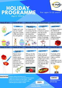 Te Puru Holiday Programme Timetable